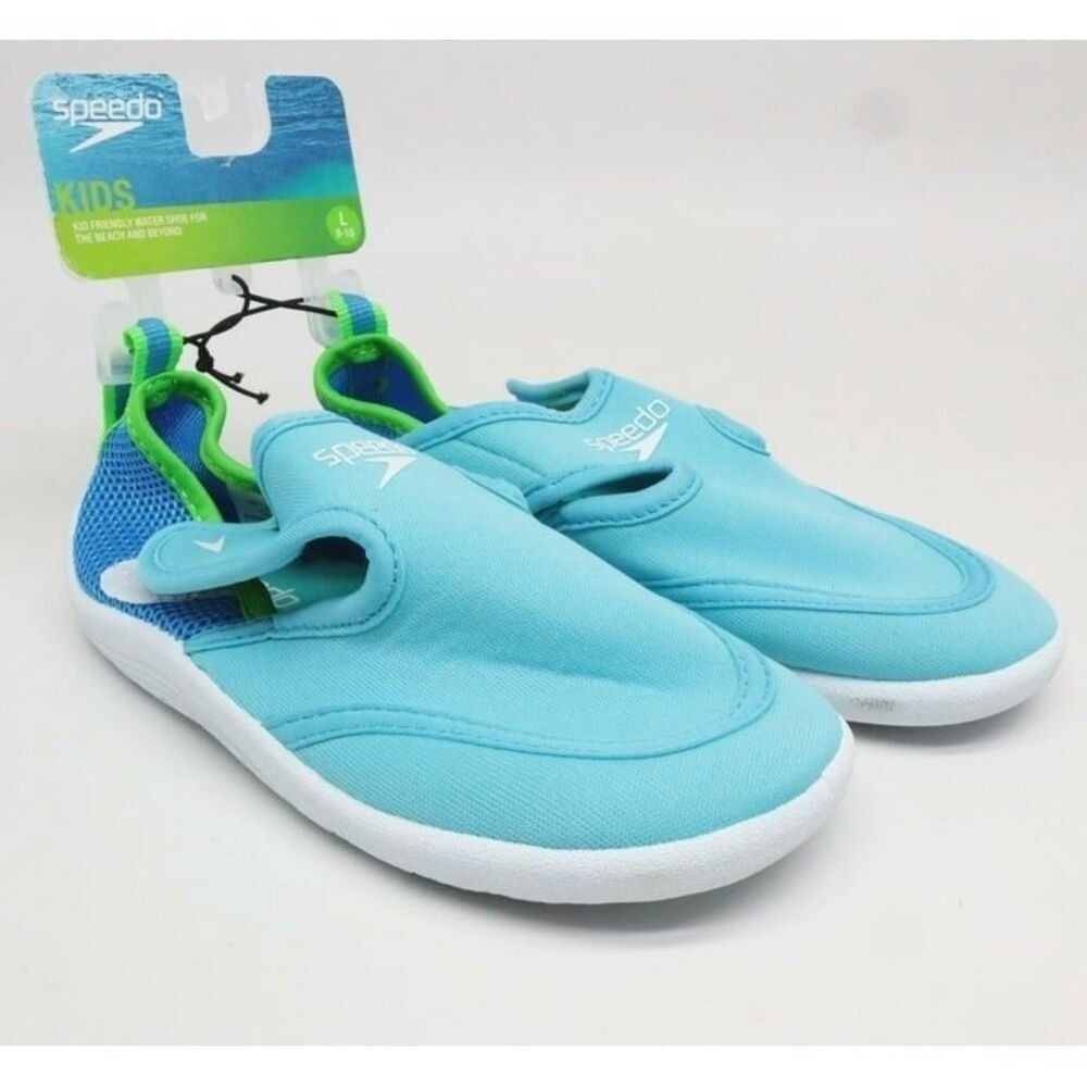 Speedo Kids Hybrid Water Shoes Boys Size XL 11 / 12 Blue Turquoise NEW